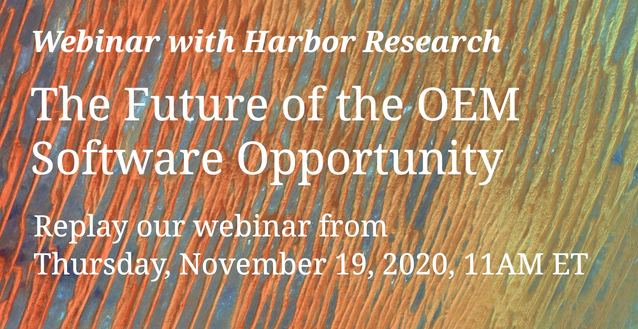 Replay OEM Software webinar landing page image